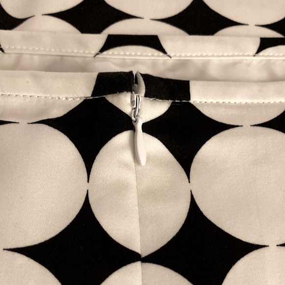 NWOT - Kasper White & Black Large Polka Dot Fully Lined Straight Skirt - Sz 12P - Picture 9 of 13
